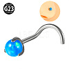 G23 Titanium & Imitation Opal Fishtail Nose Rings WG62851-18-1