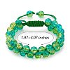 Sparkling Round Glass Braided Bead Bracelet BJEW-SW00082-19-2