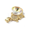 Real 18K Gold Plated Rack Plating Brass Micro Pave Clear Cubic Zirconia Pendants KK-C015-23G-01-2