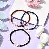 3Pcs Natural & Synthetic Mixed Gemstone Round Beads Stretch Bracelets for Men Women BJEW-JB12337-1