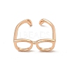 Brass Glasses Frame Open Cuff Ring for Women RJEW-F140-140KCG-1