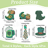 16Pcs 4 Styles Opaque Printed Acrylic Pendants OACR-SC0001-28-2