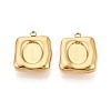 304 Stainless Steel Pendant Cabochon Settings STAS-T075-25G-1