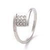 Crystal Rhinestone Square Finger Ring RJEW-D120-14B-P-1
