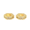 Brass Micro Pave Clear Cubic Zirconia European Beads KK-C142-11B-G-1