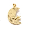Rack Plating Brass Micro Pave Clear Cubic Zirconia Pendants LAMP-A153-01G-M-3