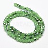 Faceted Round Half Rainbow Plated Imitation Jade Electroplate Glass Beads Strands EGLA-J130-HR07-2
