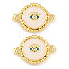 Brass Micro Pave Clear Cubic Zirconia Connector Charms CU-CBA5CB0-21G-1