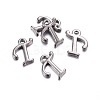 Gunmetal Plated Alloy Letter Pendants PALLOY-P097-03-T-2