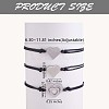 3Pcs 3 Style 430 Stainless Steel Heart Link Bracelets Set JB727A-3
