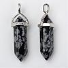 Natural Snowflake Obsidian Double Terminated Pointed Pendants G-F295-05A-2