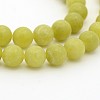 Natural Olive Jade Round Bead Strands G-P070-34-7mm-4