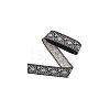 10 Yards Ethnic Style Polyester Jacquard Flower Ribbon OCOR-WH0078-185B-7