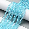 Transparent Electroplate Glass Beads Strands GLAA-F029-4mm-C20-4