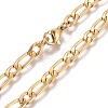 Ion Plating(IP) 304 Stainless Steel Figaro Chain Bracelets BJEW-I274-03G-2