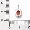 925 Sterling Silver Cubic Zirconia Oval Charms STER-S006-01S-G-3