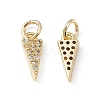 Brass Micro Pave Clear Cubic Zirconia Charms KK-E068-VB246-1