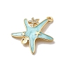 Starfish Brass Micro Pave Cubic Zirconia Pendant Rhinestone Settings KK-H089-25G-3