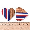 Independence Day Opaque Striped Resin & Walnut Wood Pendants RESI-U010-02T-3