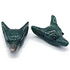 Natural Indian Agate Carved Healing Wolf Head Figurines PW-WG25599-05-1