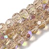 Electroplate Transparent Glass Beads Strands EGLA-A035-T8mm-L22-1