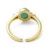 Natural Mixed Gemstone Oval Open Cuff Rings RJEW-M155-07G-4
