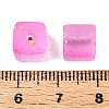 Frosted Glass Beads with Golden Glitter Powder DGLA-NH001-8mm-01H-3