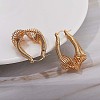 Brass Wire Wrapped Chunky Hoop Earrings for Women JE914A-5