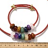 Rondelle Chakra Natural Gemstone Beads Bracelets & Necklaces Sets G-P561-01G-04-5