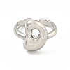 Brass Letter Open Cuff Rings for Women RJEW-G313-01D-P-2