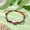 Adjustable Lanmpword Evil Eye Braided Bead Bracelet BJEW-JB11059-4