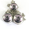 Flat Round Alloy Printed Glass Pocket Watch Pendant Necklaces WACH-H017-01A-5
