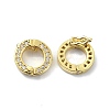Brass Crystal Rhinestone Twister Clasps KK-P232-03A-G-1