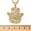 201 Stainless Steel Hollow Cut Hamsa Hand Pendant Necklaces NJEW-H065-07G-3