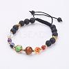 Adjustable Gemstone Braided Bead Bracelets BJEW-P186-C01-1