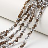 Electroplate Transparent Glass Beads Strands EGLA-A034-T10mm-M20-1