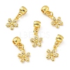 Rack Plating Brass Micro Pave Clear Cubic Zirconia Pendants KK-E034-20G-1