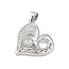 Brass Micro Pave Cubic Zirconia Pendants KK-P339-18P-2