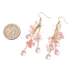 Flower Brass Dangle Earrings EJEW-TA00643-02-3