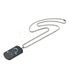 201 Stainless Steel Rectangle with Constellations Pendant Necklace for Women NJEW-G015-01I-3