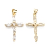 Brass Micro Pave Clear Cubic Zirconia Pendants ZIRC-M115-30G-2