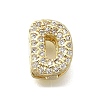 Brass Micro Pave Cubic Zirconia Letter Multi-Strand Links KK-D295-32G-04-1