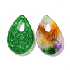 Natural White Jade Dyed Engraved Pendants G-Q009-03-2