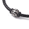 Braided Leather Cord Bracelets BJEW-JB11387-01-3