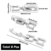 9Pcs Brass Fold Over Clasps KK-SC0004-06P-2