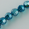 Faceted(32 Facets) Electroplate Glass Bead Strands X-EGLA-R015-6mm-21-2