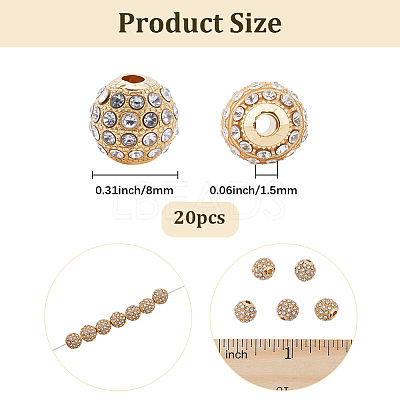 20Pcs Alloy Rhinestone Beads FIND-PA0001-21-1