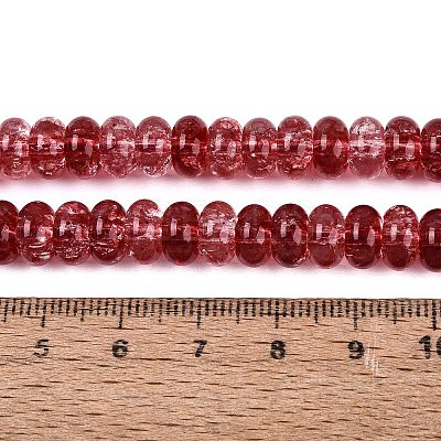 Crackle Transparent Glass Beads Strands GLAA-N074-02A-08-1