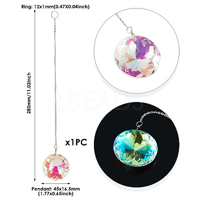 1Pc Transparent Glass Hanging Suncatchers AJEW-TADJ0001-02B-1