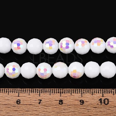 Electroplate Opaque Glass Beads Strands EGLA-N024-01A-A01-1